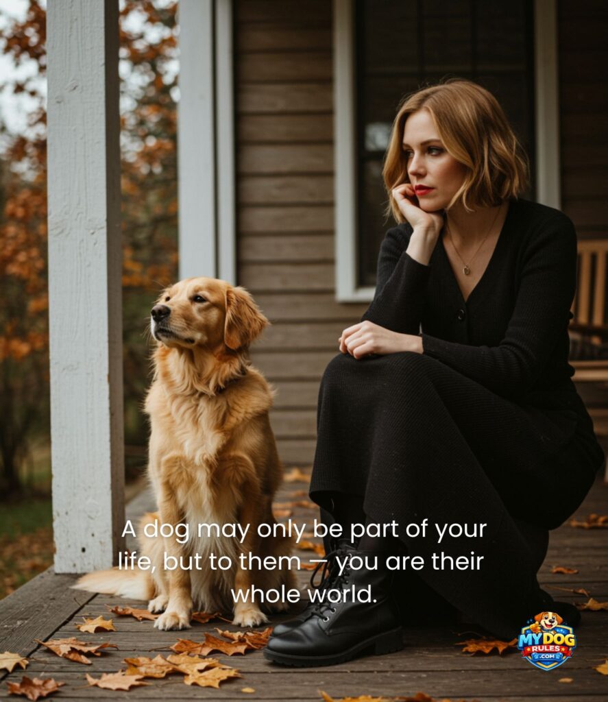 A dog may only be part of your life, but to them — you are their whole world.