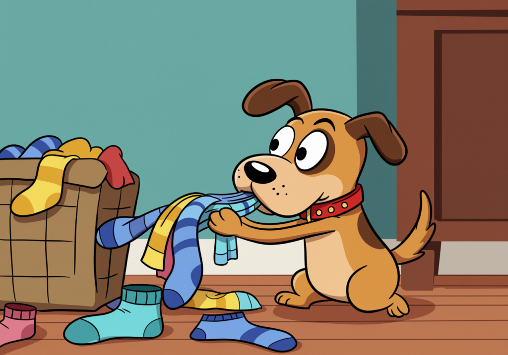Dog-and-socks-fun