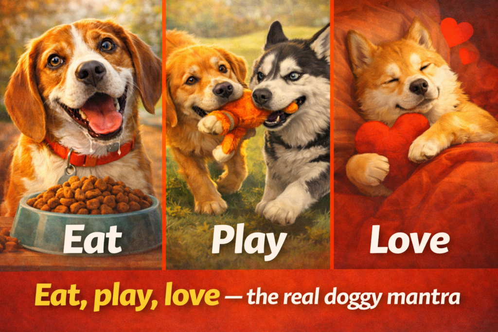 Dogs-Eat, play, love